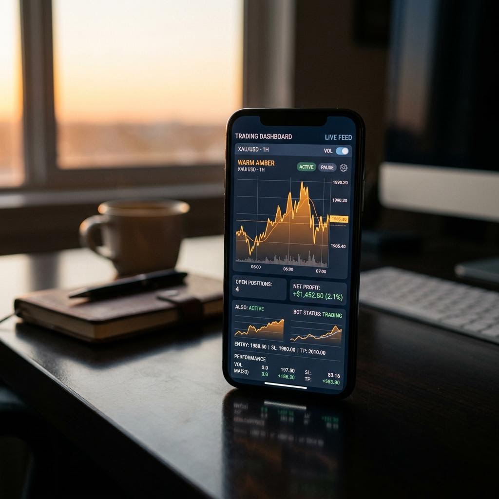 Panel de control de la plataforma de trading algorítmico con IA Bursovía Nextron